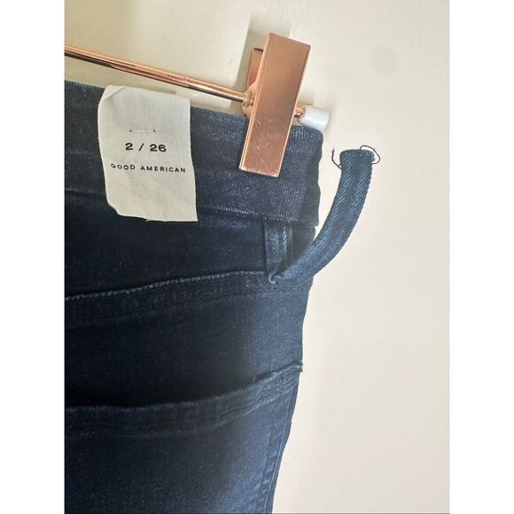 Good American Dark Wash Good Petite Skinny Stretch Jeans Size 2 or 26 - Picture 7 of 7
